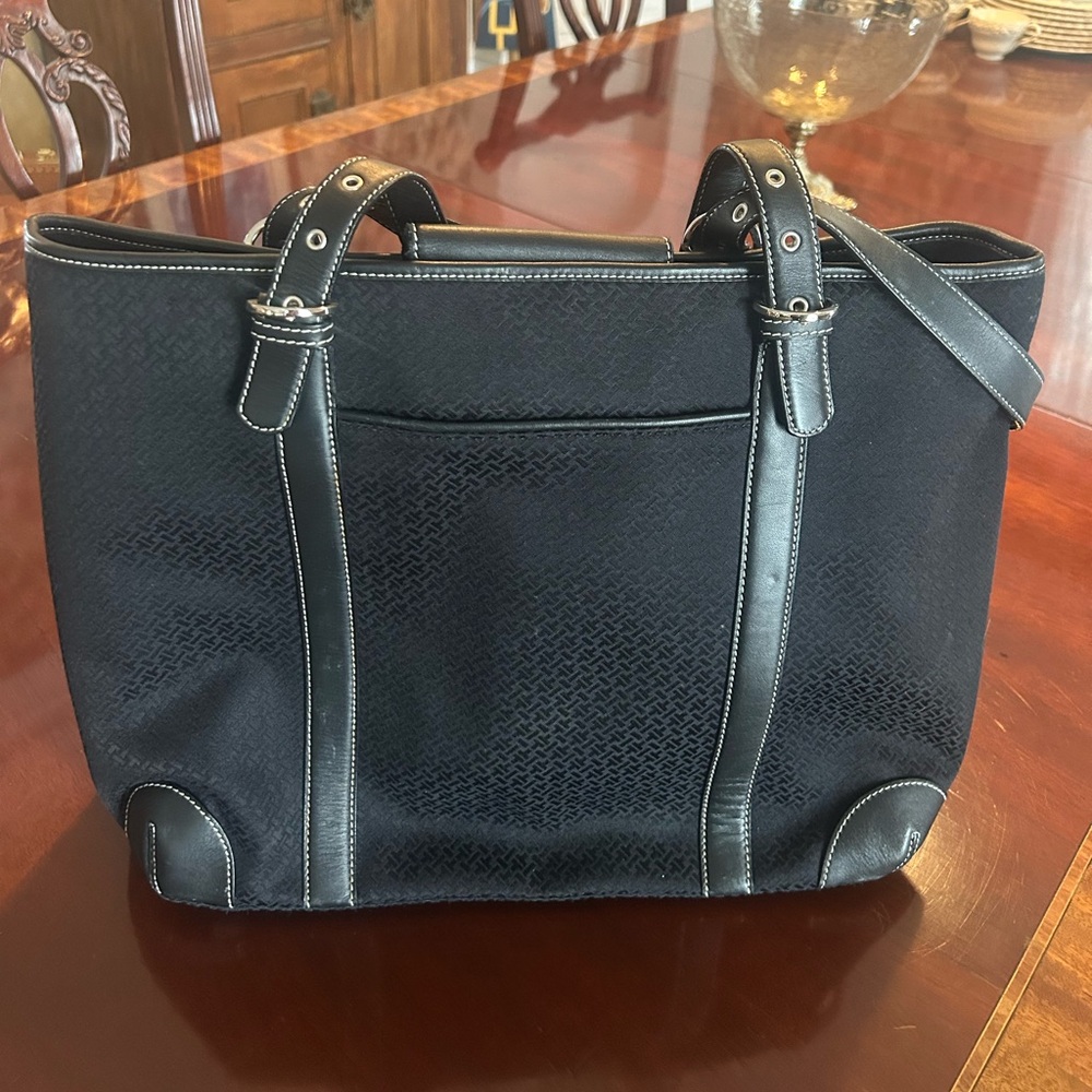 Talbots Tote Black Canvas Tote